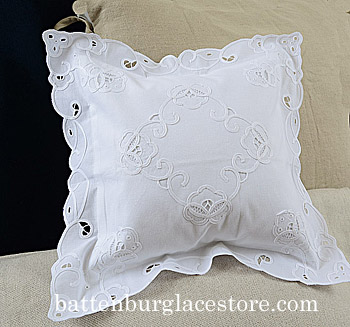 Imperial Embroidered Pillow Sham. Baby Squarre 12"x12"